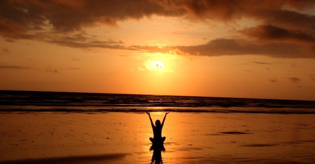 Silhouette of Person Raising Its Hand