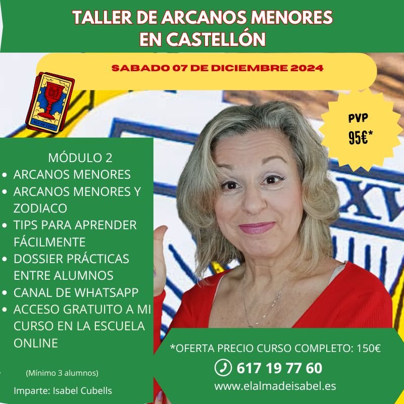 CURSO DE TAROT DE ARCANOS MENORES elalmadeisabel.es